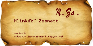 Mlinkó Zsanett névjegykártya